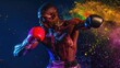© sutinah - Boxing sport man boxer colorful splash