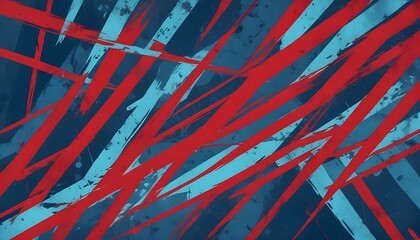 Wall Mural - abstract background with red and blue lines