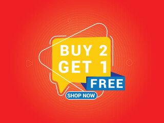 Wall Mural - Buy 2 Get 1 Free Banner, Special Offer Banner, Big Sale, Sale Banner, Banner Design Template.