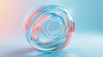Poster - Glass Sphere with Rainbow Light for Abstract Background