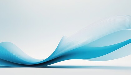 Wall Mural - Abstract blue lines on a white background. Curved wavy line, smooth stripe. Design element.