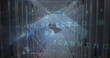 © vectorfusionart - Digital malware detection and scanning text overlaying server room