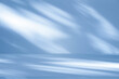 © Photo Sesaon - Empty studio interior background and backdrop and product display stand with shadow white and blue on blank text background for inserting text.