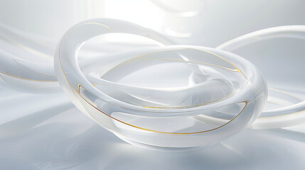 Wall Mural - A white and gold ring with a light background.
