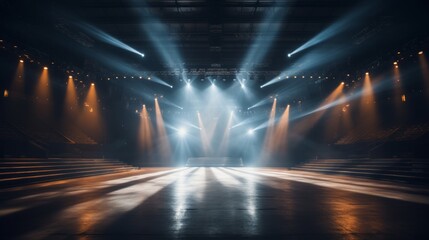 Poster - mesmerizing stage setup with a dazzling array of lights, creating a captivating atmosphere for the upcoming performance.