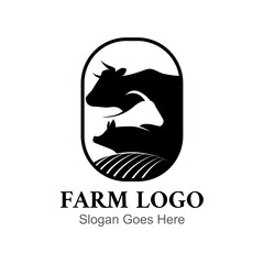 Poster - vector abstract farm animal logo