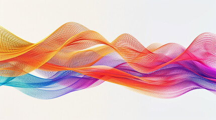 Poster - multicolor curve rainbow waved lines