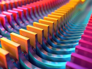Wall Mural - A colorful image of a row of squares and rectangles