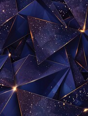 Wall Mural - A blue and gold patterned background with a lot of stars