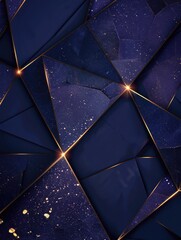 Poster - A blue and gold abstract design with a star pattern