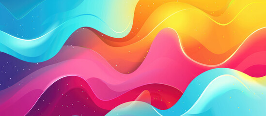 Colorful background with waves, colorful gradient vector illustration in cartoon style