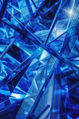 Wall Mural - A blue and white image with a lot of glass and a lot of blue