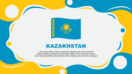 Kazakhstan Flag Abstract Background Flat Design Template. Kazakhstan Independence Day Banner Wallpaper Vector Illustration. Kazakhstan Vector