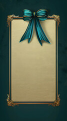 Wall Mural - a picture frame with a blue bow on it
