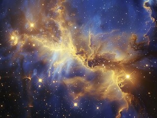 Wall Mural - A beautiful, starry sky with a yellowish hue