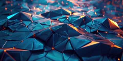Wall Mural - A blue and orange background with a lot of triangles