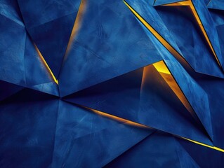 Wall Mural - A blue and yellow abstract design with triangles