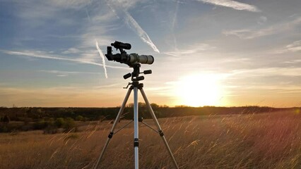 Wall Mural - Astronomical telescope for observing stars, planets, Moon and other celestial objects.	
