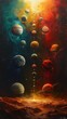 © Usman - A beautiful model of several planets arranged in a row.