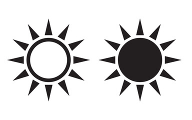 Wall Mural - Sun icon, sun symbol isolated on white.