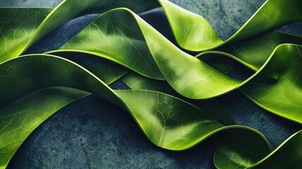 Sticker - A green leafy plant with a long, curvy stem