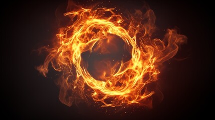 Poster - single fire spark, glowing intensely in the center of the frame, with its delicate tendrils of smoke swirling around it.