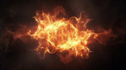 Poster - single fire spark, glowing intensely in the center of the frame, with its delicate tendrils of smoke swirling around it.
