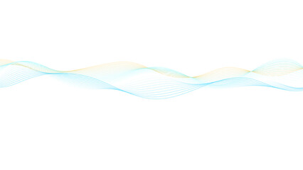 Sticker - Colorful wave lines. Blue, orange lines background. Abstract blue and yellow wave geometric Technology,