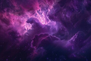 Wall Mural - A purple sky with clouds and stars