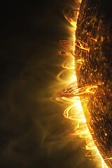Wall Mural - A close up of a sun with a yellowish orange glow