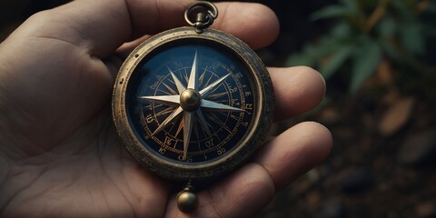compass in hand