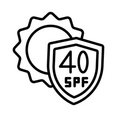 Poster - Sun Protection SPF 40 Icon Perfect for Skincare and Summer Designs