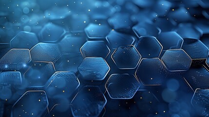 Leinwandbilder - A deep blue background with hexagons, creating an abstract and modern wallpaper for mobile devices in the style of modern abstract artists. Generative AI.