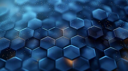 Wall Mural - A deep blue background with hexagons, creating an abstract and modern wallpaper for mobile devices in the style of modern abstract artists. Generative AI.