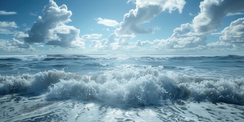 Wall Mural - The ocean is calm and the sky is cloudy