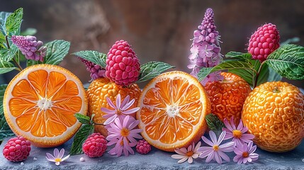 Wall Mural - fruits on a table