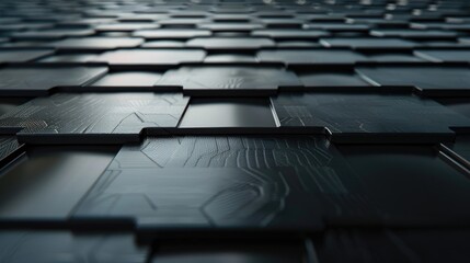 Wall Mural - A close up of a black and grey tile pattern
