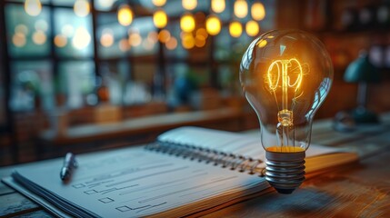 Poster - A checklist and a light bulb. Generative AI.
