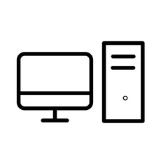 Poster - Desktop Computer Icon Ideal for Technology and Office Designs