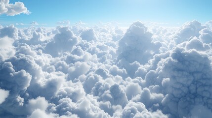 Wall Mural - the sky is filled with fluffy white clouds, creating a serene