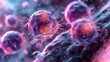 © Ummeya - Chemotherapy drug molecules interacting with cancer cells, causing cell death