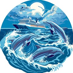 Wall Mural - dolphin in the sea