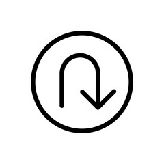 Aufkleber - U-Turn Arrow Icon Ideal for Navigation and Road Signs