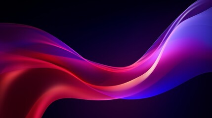 Poster - An abstract flowing neon wave background in a minimalist style, with simple lines and bold colors.