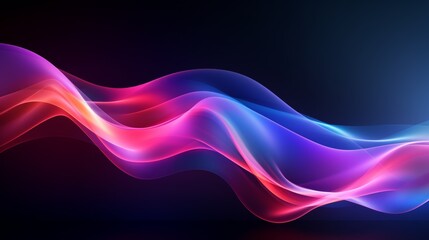 Poster - An energetic abstract flowing neon wave background in a Outrun style, with bold colors and sharp lines.