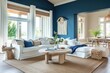 © Evon J - Elegant Living Room Interior with Coastal Design Elements