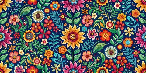 hispanic heritage month pattern wallpaper featuring vibrant floral motifs, hispanic, heritage, month