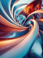 Wall Mural - A spiral of blue, red and white colors