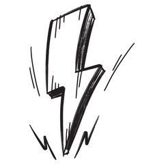 Wall Mural - doodle sketch style of electric lightning bolt symbol vector illustration for concept design.