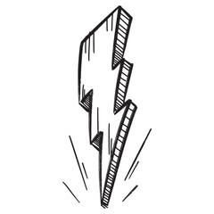 Wall Mural - doodle sketch style of electric lightning bolt symbol vector illustration for concept design.